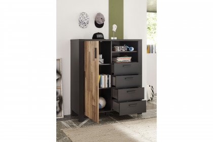 Dallas von BEGABINO - Jugendzimmer-Set Schrank & Bett graphit - Eiche