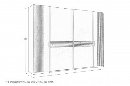 Daria von POL Power - Kleiderschrank in Graphit mit Lamellen in Viking Oak