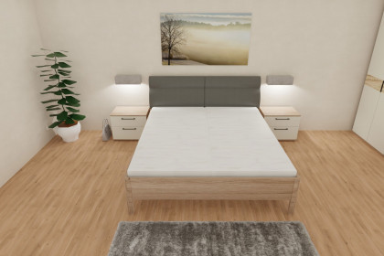 Amado von MONDO - Schlafzimmer Balkeneiche - Lack sand