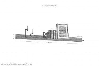 WM 2410 von Wöstmann - Wohnwand Wildeiche mit graphitgrauen Fronten