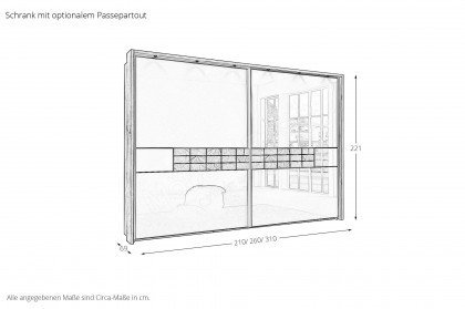 Treviso von Wiemann - Schrank Nordic-Eiche - Glas kieselgrau - Hirnholz