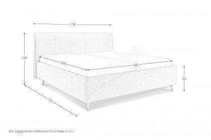 Casa von RUF Betten - Boxspringbett KT-QC-K in Komforthöhe hellgrau