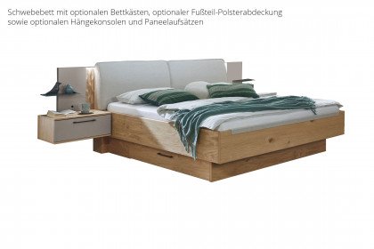 Callao von Disselkamp - Bett 180x200 cm Eiche - Polster beige