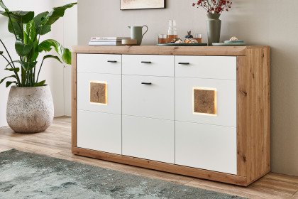 Borkum von IDEAL Möbel - Sideboard in Eiche Artisan mit Beleuchtung