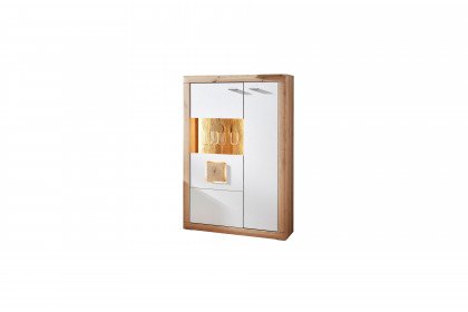 Borkum von IDEAL Möbel - Highboard in Weiß mit Hirnholzabsetzung