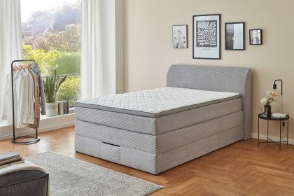 Kurt-BX2380 von Sun Garden - Boxspringbett 140 in Silber