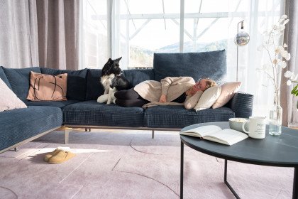 Draba von ADA Mindful Living - Ecksofa links steel-blue