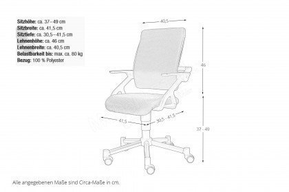 Tio Sitness® von Paidi - Schreibtischstuhl blau mit Ersatz-Sitzbezug
