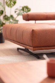 Raimo von ADA Mindful Living - Ledersofa links orange-brown