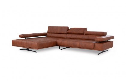 Raimo von ADA Mindful Living - Ledersofa links orange-brown