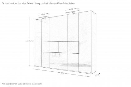 Avignon von LEONARDO living - Schrank mit Querriegel Glas kieselgrau