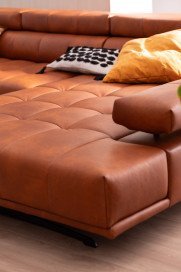 Raimo von ADA Mindful Living - Ledersofa rechts orange-brown