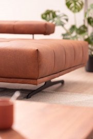 Raimo von ADA Mindful Living - Ledersofa rechts orange-brown