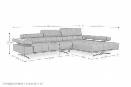 Raimo von ADA Mindful Living - Ledersofa rechts orange-brown