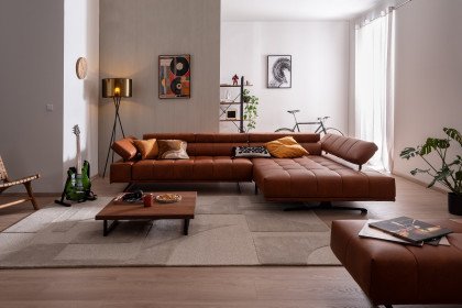 Raimo von ADA Mindful Living - Ledersofa rechts orange-brown