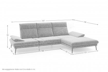 Bellidan von MONDO - Polsterecke rechts light-grey