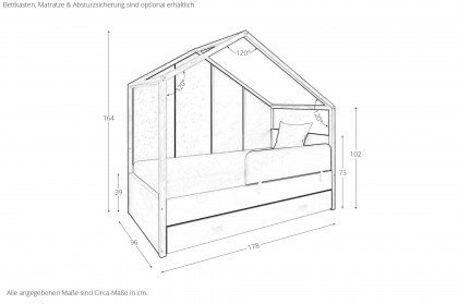 Nordic Grey von Meblik -  Bett Dreamhouse 90x170 cm