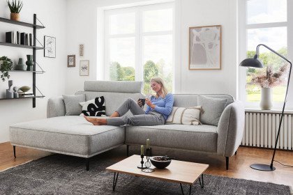 Conero-LE24 von Grant Factory - Ecksofa Ausführung links silber