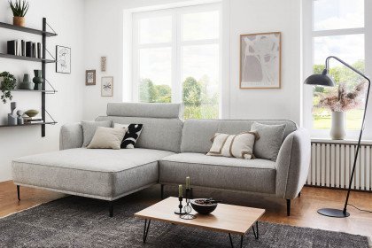 Conero-LE24 von Grant Factory - Ecksofa Ausführung links silber