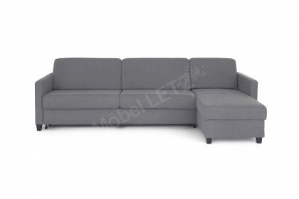 Boston-Sleep von Nehl - Schlafsofa mit Longchair silber