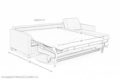 Boston-Sleep von Nehl - Schlafsofa mit Longchair silber