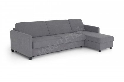 Boston-Sleep von Nehl - Schlafsofa mit Longchair in Silber