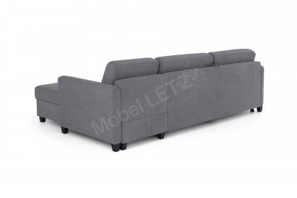 Boston-Sleep von Nehl - Schlafsofa mit Longchair in Silber