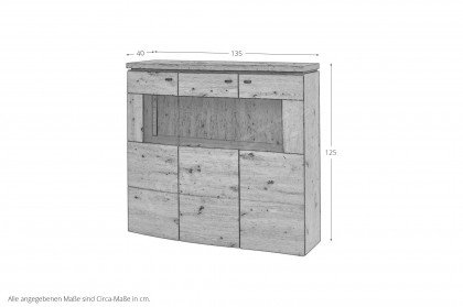 Rondo-living von IDEAL Möbel - Highboard in Eiche Artisan