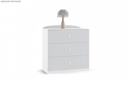 Nordic Grey von Meblik - Kinderzimmerschrank 3-türig mit 2 Schubkästen