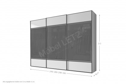 Calea-sleeping von Staud - Schwebetürenschrank vulkangrau mit Parsolglas