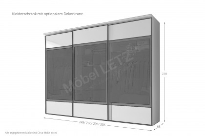 Calea-sleeping von Staud - Schwebetürenschrank vulkangrau mit Parsolglas