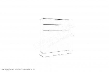 Aditio von Rauch Orange - Wäscheschrank weiß ca. 120 cm hoch