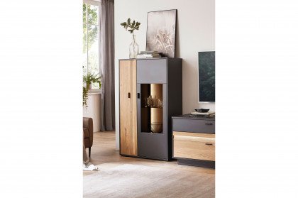 Butera von IDEAL Möbel - Highboard in Eiche Gustavson mit Frontbeleuchtung