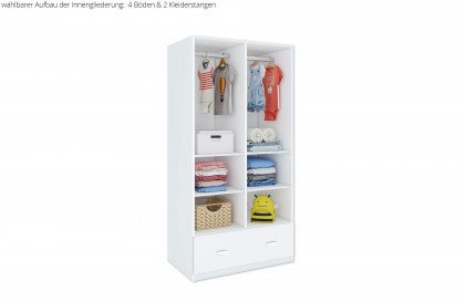 Nordic Grey von Meblik - 2-türiger Kombi-Kleiderschrank