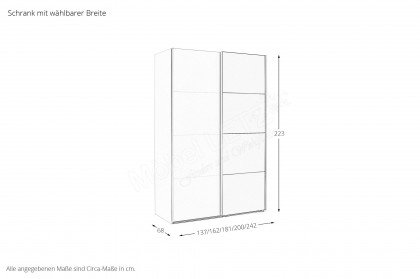 Cherie von vito - Schwebetürenschrank 137 weiß - Spiegel