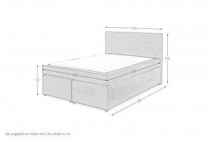 Aspen-BX890 von Sun Garden - Boxspringbett grau