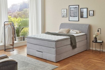 Kurt-BX2380 von Sun Garden - Boxspringbett 140 silberfarben