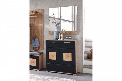 Fun von Innostyle - Garderobe in Artisan Eiche und Schwarz supermatt