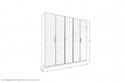 Lissabon von LIV'IN - Schrank Glas seidengrau ca. 226 cm breit