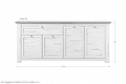 Marbella von LIV'IN - Sideboard 44-307-F3 in Nelson/ Pinie weiß