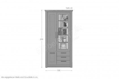 Thuxon-living von Larix - Vitrine in Astfichte graphit matt/ Wildeiche