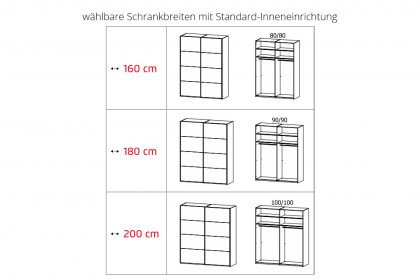 Ajana von Mondo - Kleiderschrank Asteiche teilmassiv - Grauspiegel