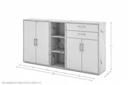 Vary von vito - Highboard mit abschließbaren Türen