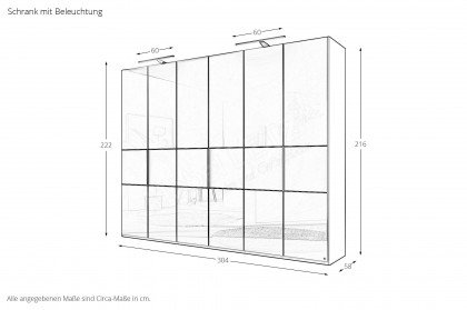 Avignon von LEONARDO living - Schlafzimmer Glas kieselgrau mit Beleuchtung