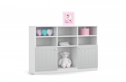 Nordic Grey von Meblik - Kinderzimmer-Regal mit 2 Türen