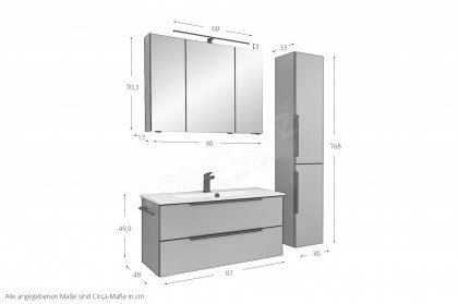 Arta-Care von Mondo - Badezimmer Glas metallic/ quarzgrau matt