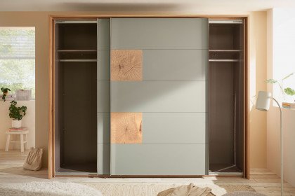 Simada von LIV'IN - Schwebetürenschrank 2-türig modern Eiche Artisan - salbei