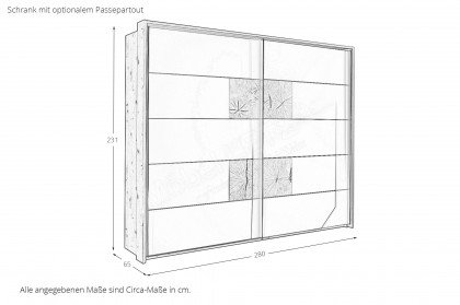 Simada von LIV'IN - Schwebetürenschrank 2-türig modern Eiche Artisan - salbei