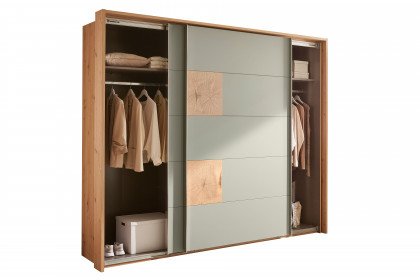 Simada von LIV'IN - Schwebetürenschrank 2-türig modern Eiche Artisan - salbei