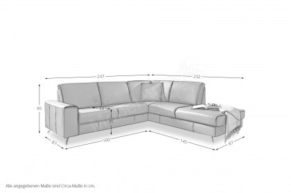 Multimaxx Marica 2073 von MONDO - Ledersofa Variante rechts anthrazit